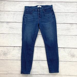LOFT  Jeans 29 8 Skinny Medium Wash Inseam 24.5" Stretch Button Fly